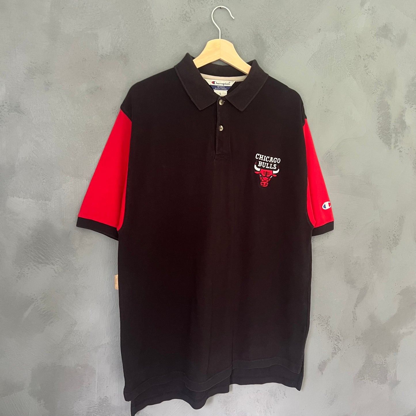 1990’er Champion Chicago Bulls Polo T-shirt (L)