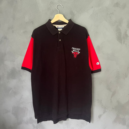 1990’er Champion Chicago Bulls Polo T-shirt (L)