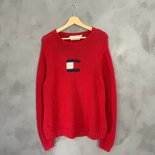 Tommy Hilfiger Logo Strik Sweater (XL)