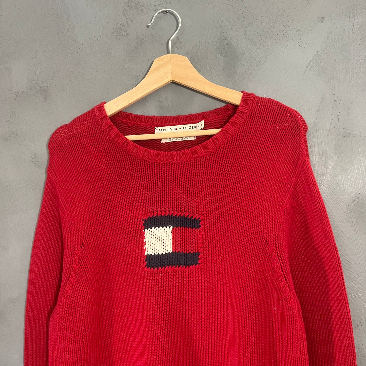 Tommy Hilfiger Logo Strik Sweater (XL)