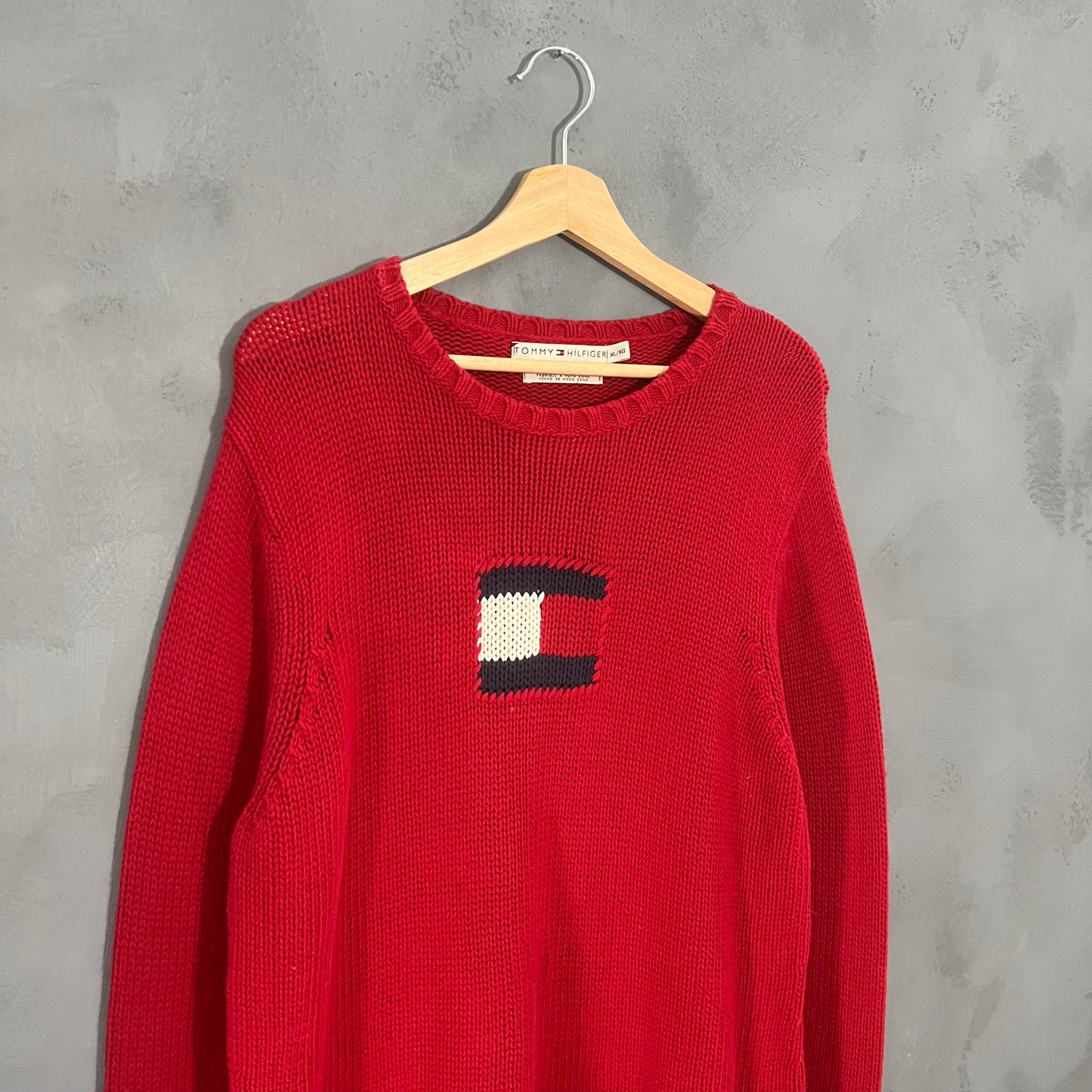 Tommy Hilfiger Logo Strik Sweater (XL)