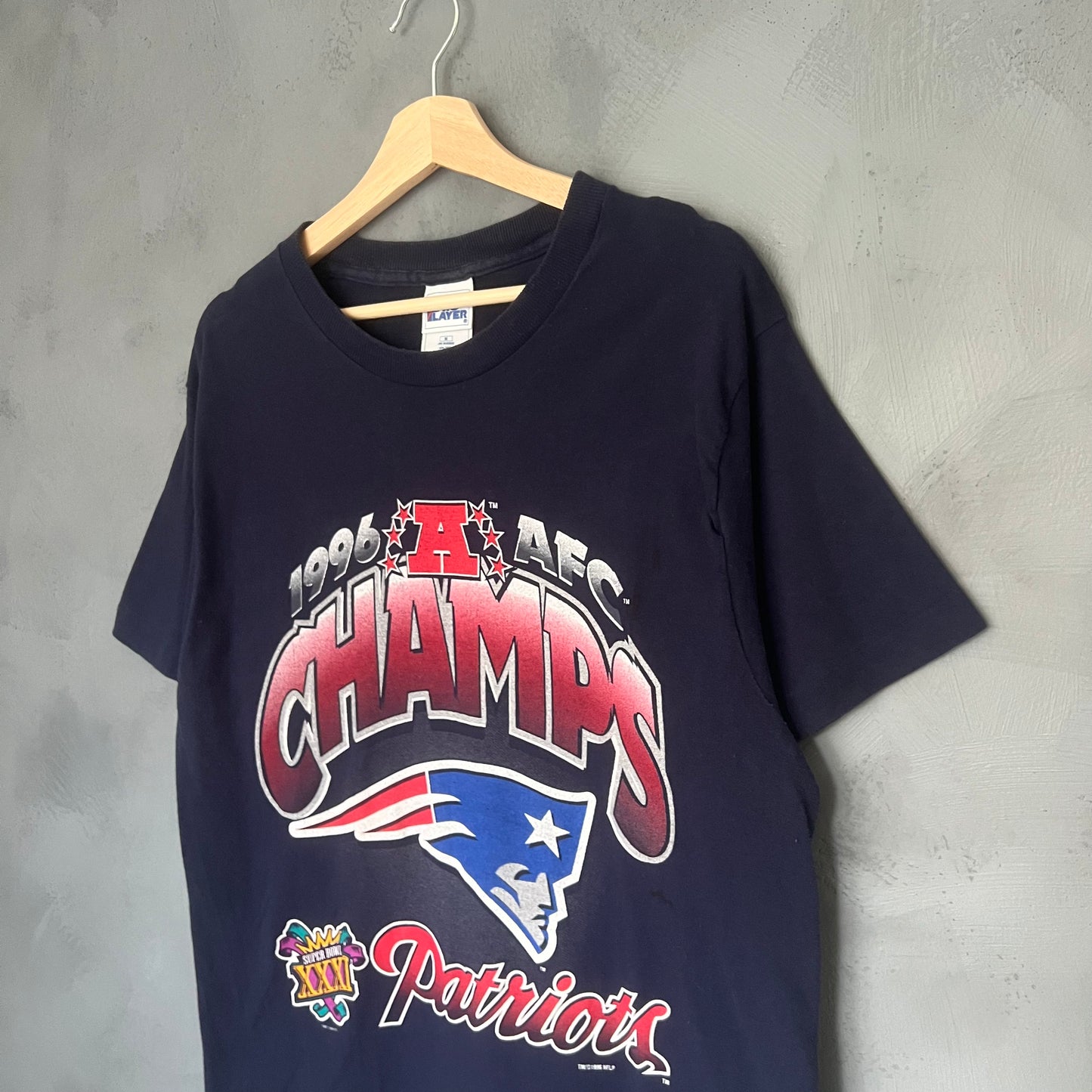 1996 Patroits Champs T-shirt - Made in USA (M)