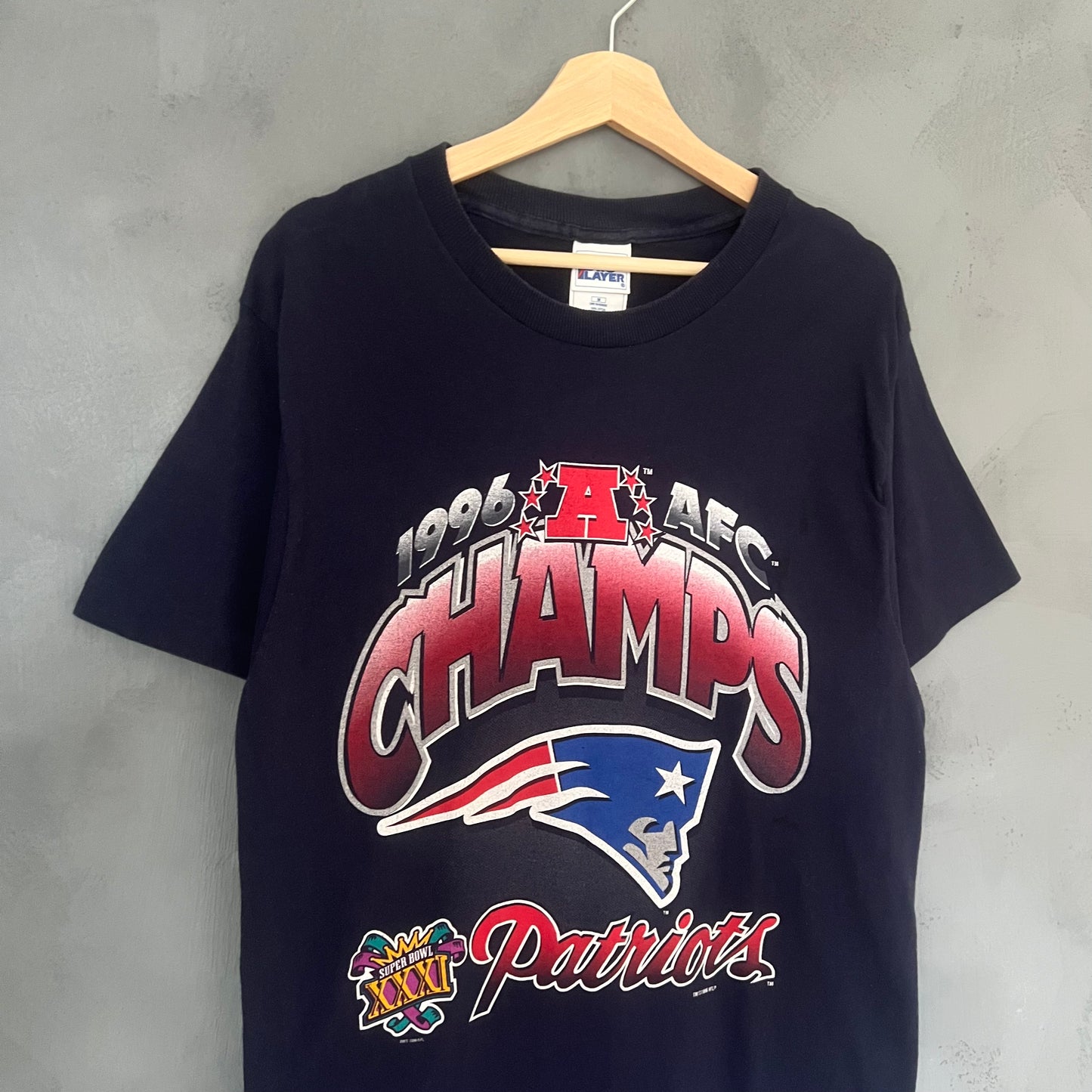 1996 Patroits Champs T-shirt - Made in USA (M)