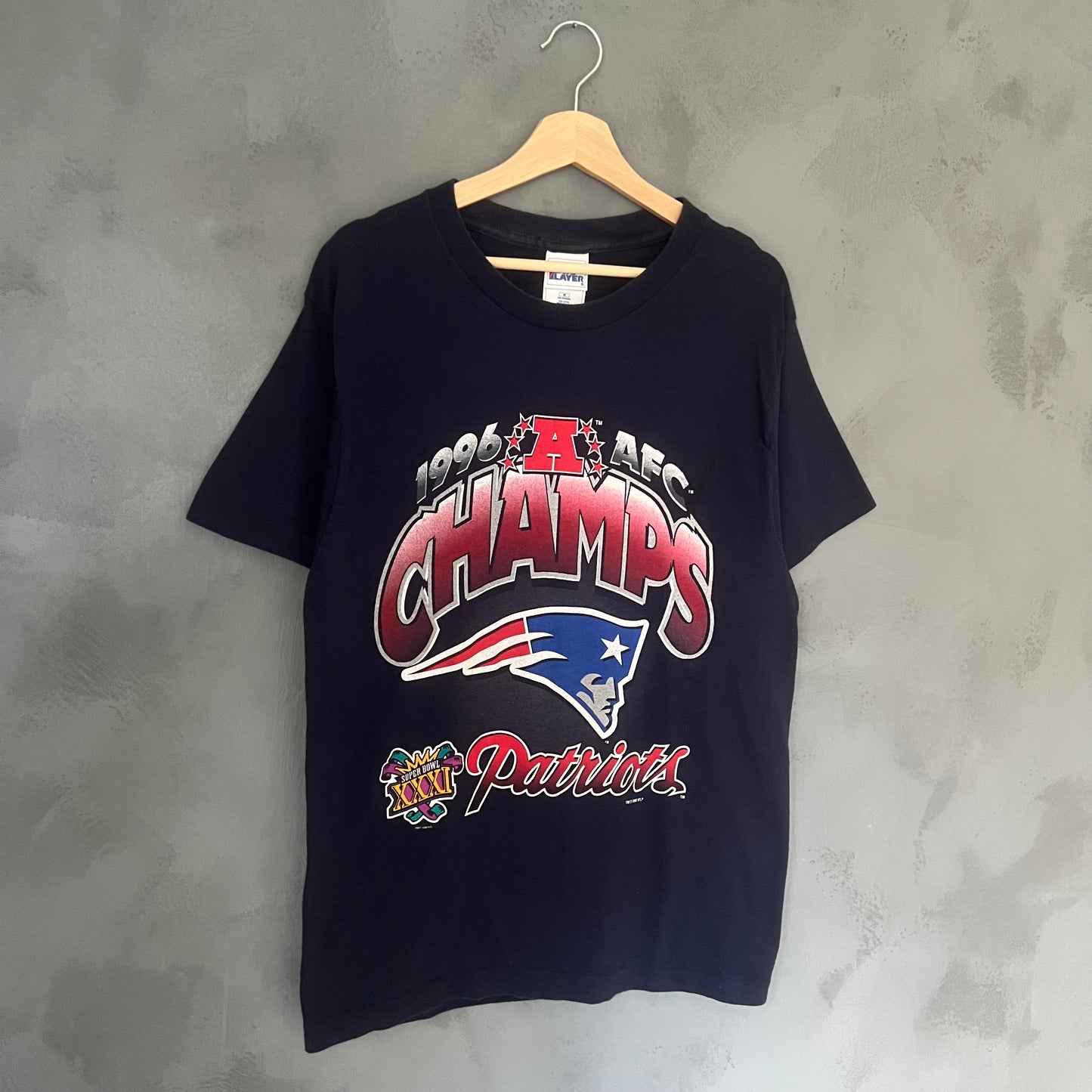 1996 Patroits Champs T-shirt - Made in USA (M)