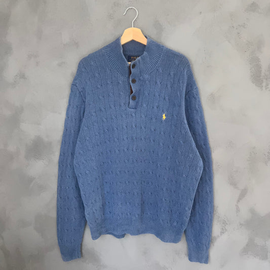 Polo Ralph Lauren 1/4 Zip Kablestrik Sweater (XL)