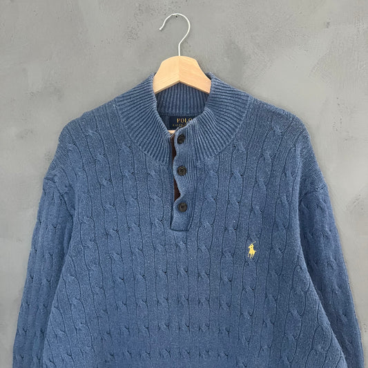 Polo Ralph Lauren 1/4 Zip Kablestrik Sweater (XL)