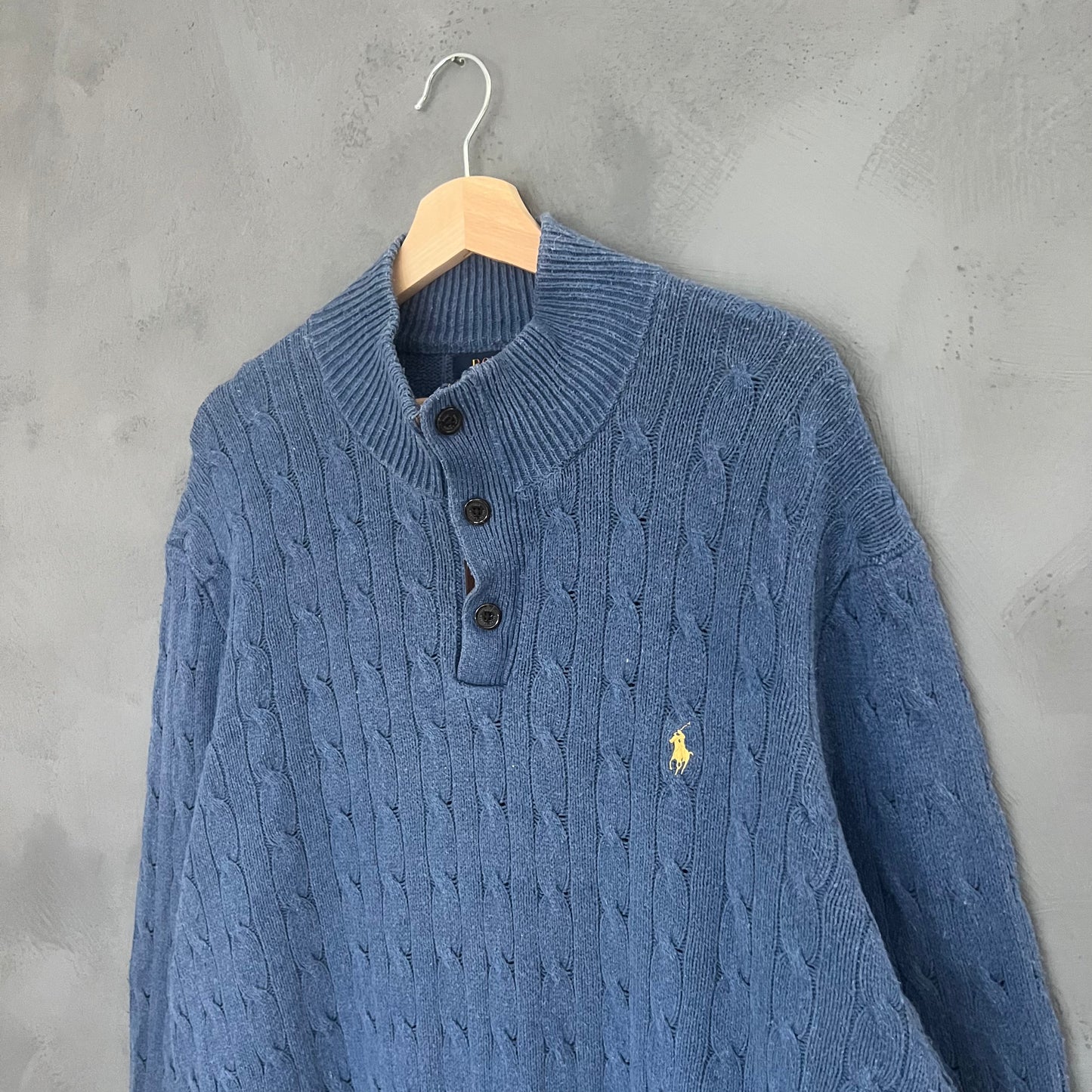 Polo Ralph Lauren 1/4 Zip Kablestrik Sweater (XL)