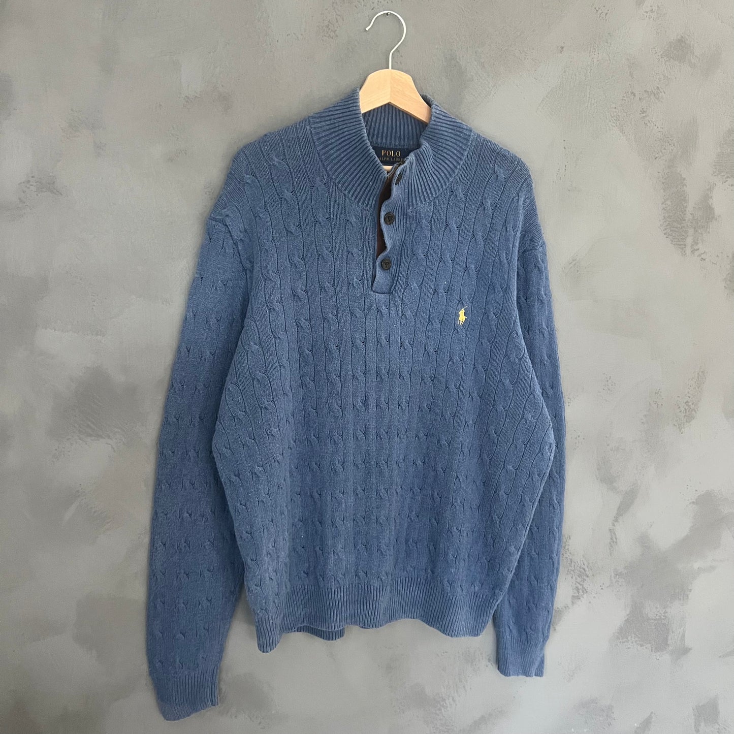 Polo Ralph Lauren 1/4 Zip Kablestrik Sweater (XL)