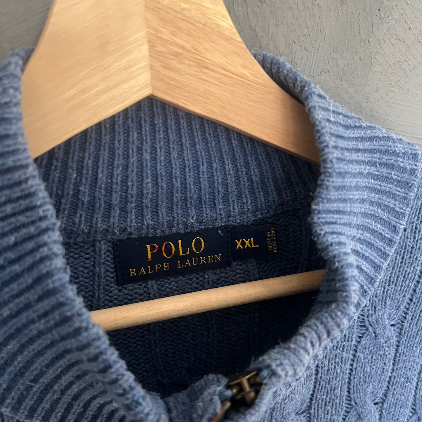 Polo Ralph Lauren 1/4 Zip Kablestrik Sweater (XL)