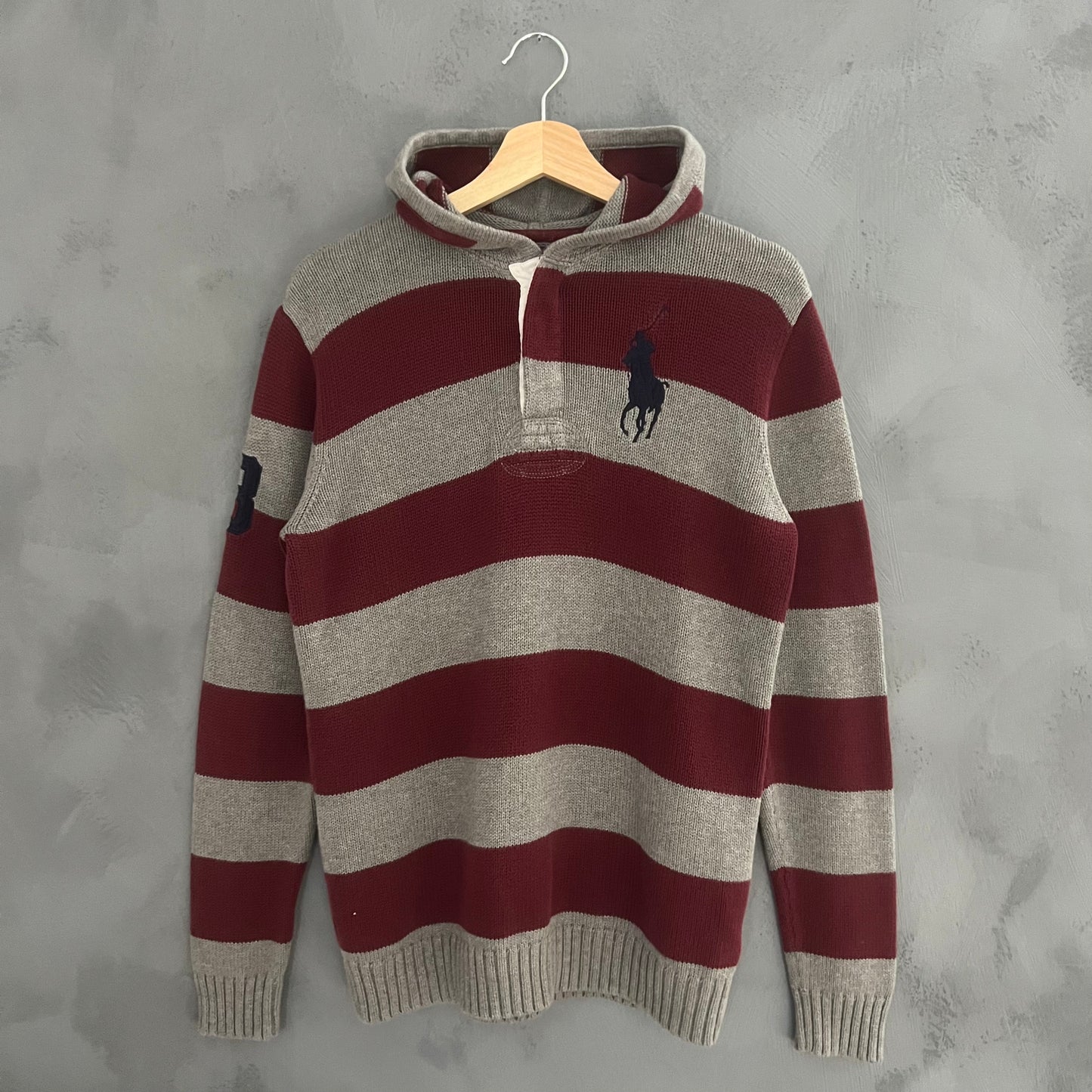 Polo Ralph Lauren Strik Hoodie med striber (S)