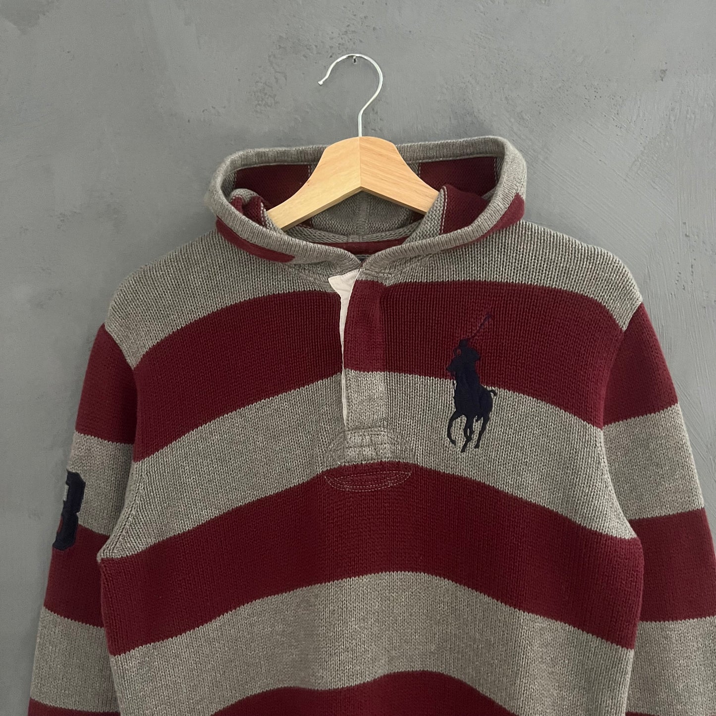 Polo Ralph Lauren Strik Hoodie med striber (S)